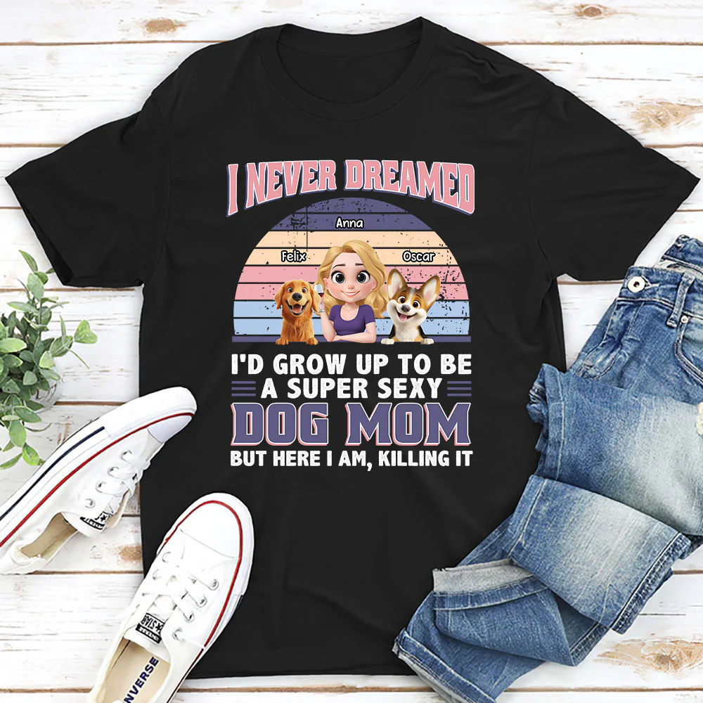 A Super Sexy Dog Mom Dad Cartoon - Personalized Custom Unisex T-shirt - Image 2