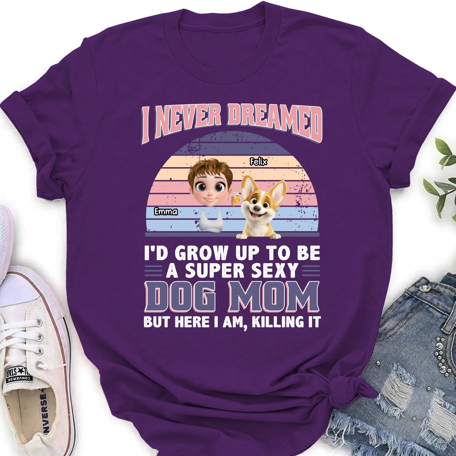 A Super Sexy Dog Mom Dad Cartoon - Personalized Custom Women's T-shirt - Image 10