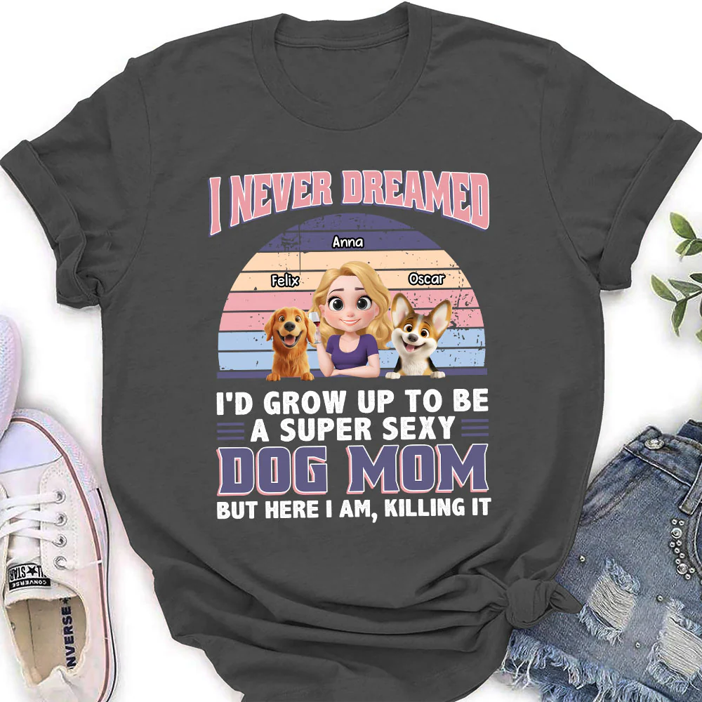 A Super Sexy Dog Mom Dad Cartoon - Personalized Custom Women's T-shirt - Image 4