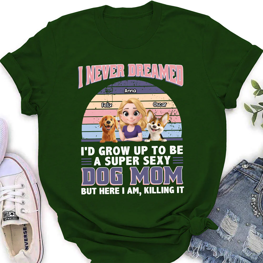 A Super Sexy Dog Mom Dad Cartoon - Personalized Custom Women's T-shirt - Image 5