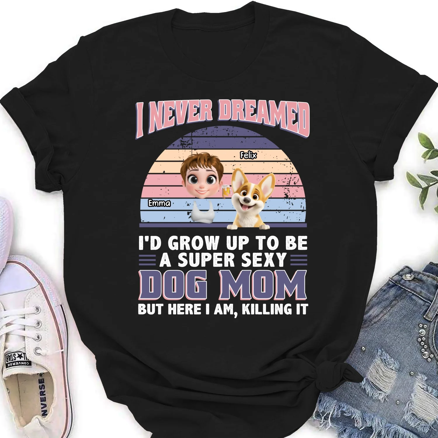 A Super Sexy Dog Mom Dad Cartoon - Personalized Custom Women's T-shirt - Image 6