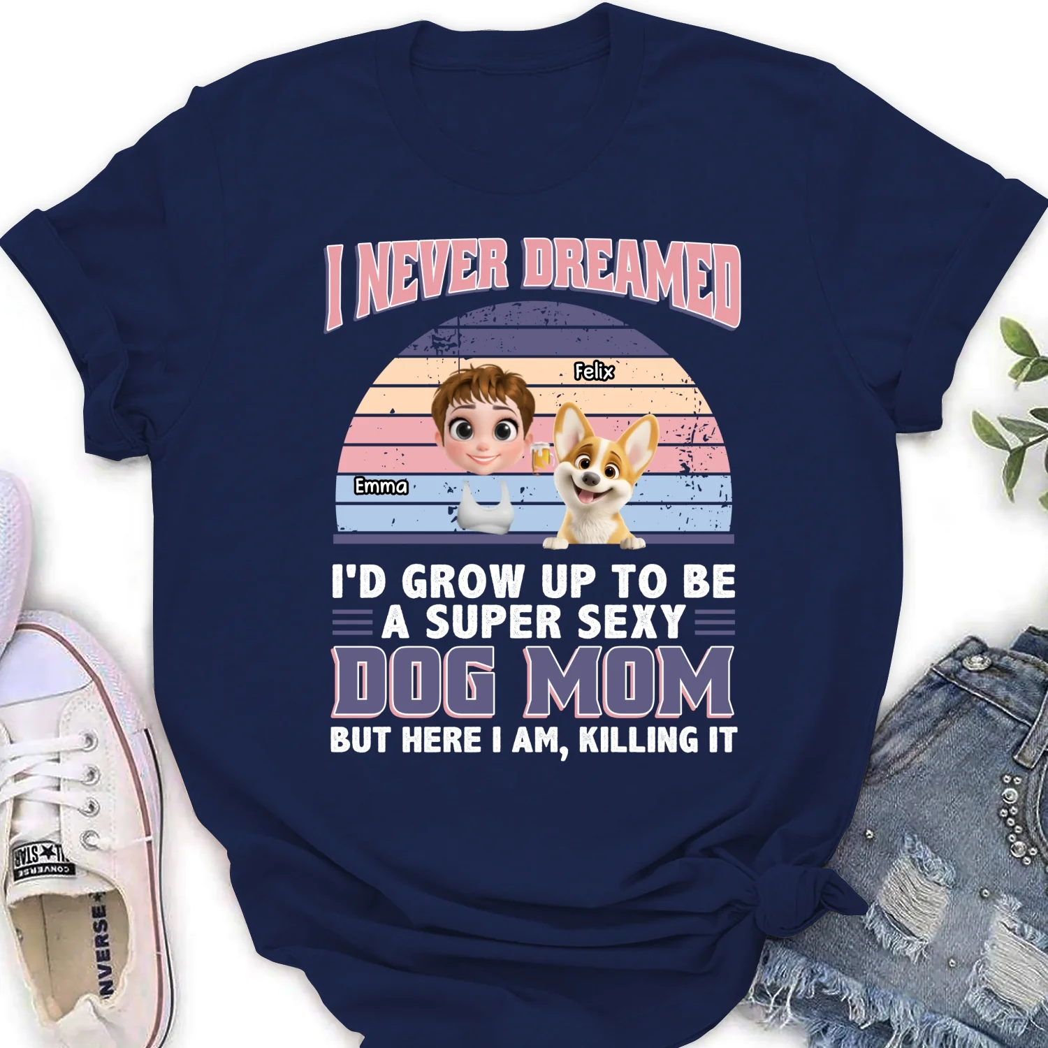 A Super Sexy Dog Mom Dad Cartoon - Personalized Custom Women's T-shirt - Image 7