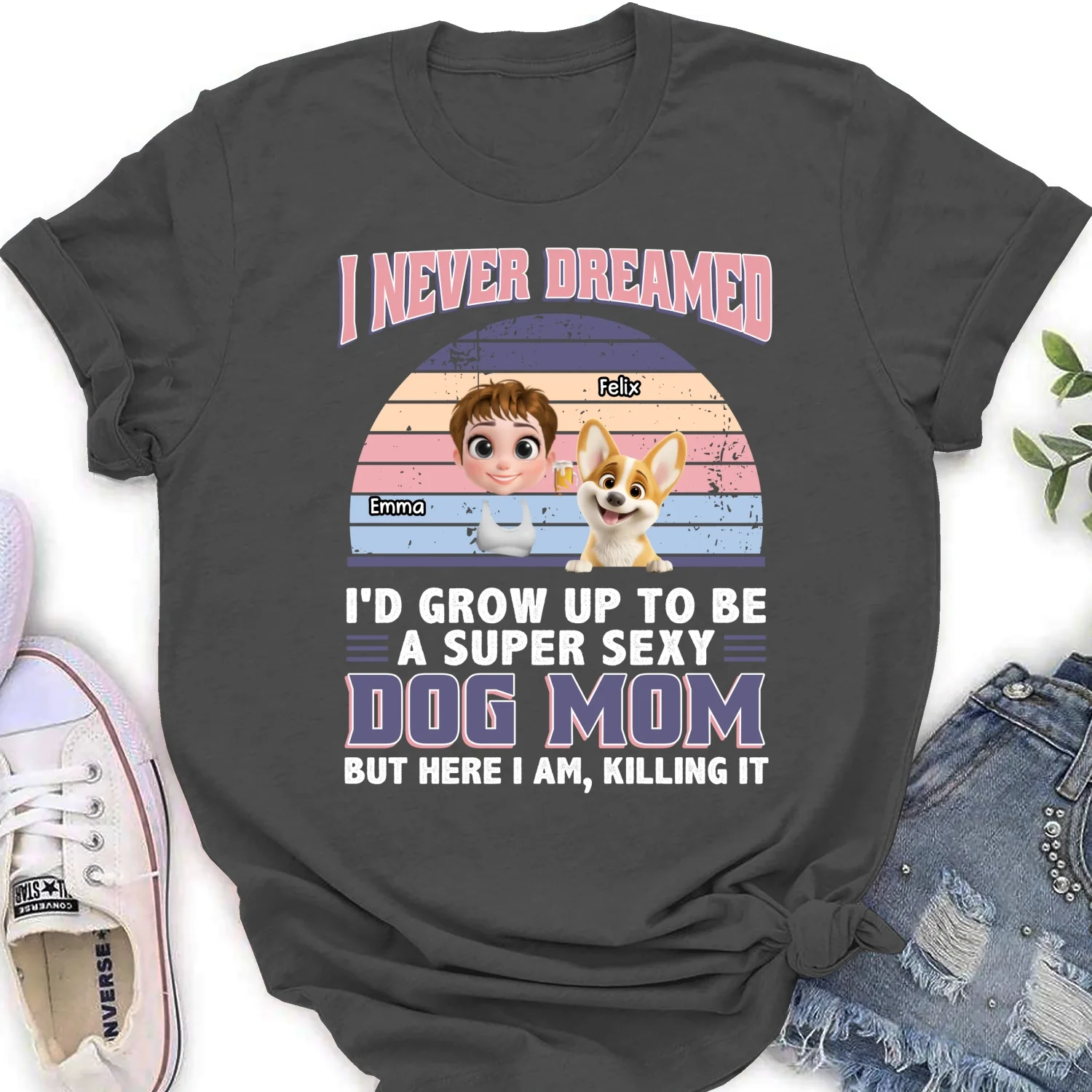 A Super Sexy Dog Mom Dad Cartoon - Personalized Custom Women's T-shirt - Image 9
