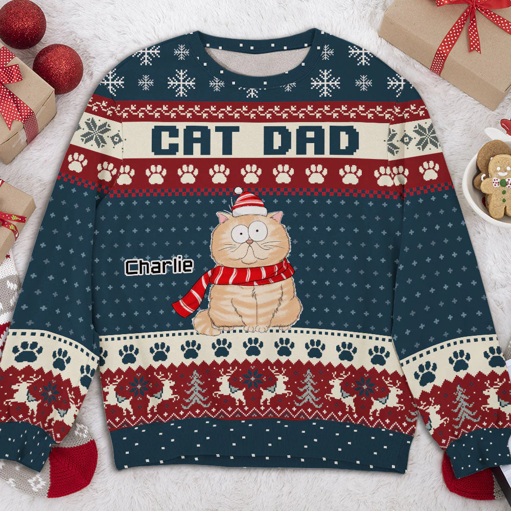 A Tiny Meowy - Personalized Custom All-Over-Print Sweatshirt - Image 2