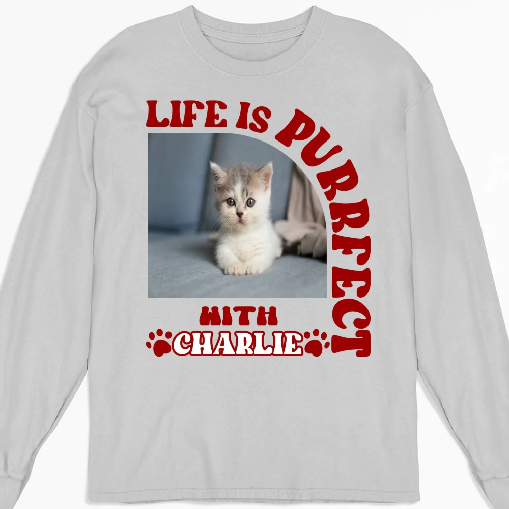 Absolutely Perfect Photo - Personalized Custom Long Sleeve T-shirt - Image 3