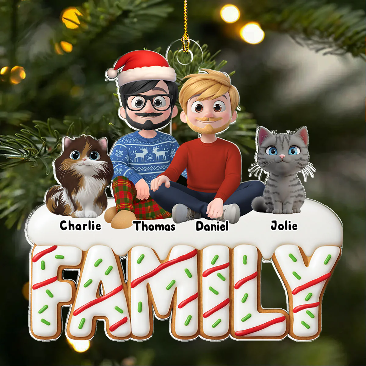 Our Sweetest Christmas - Personalized Custom Acrylic Ornament - Image 6