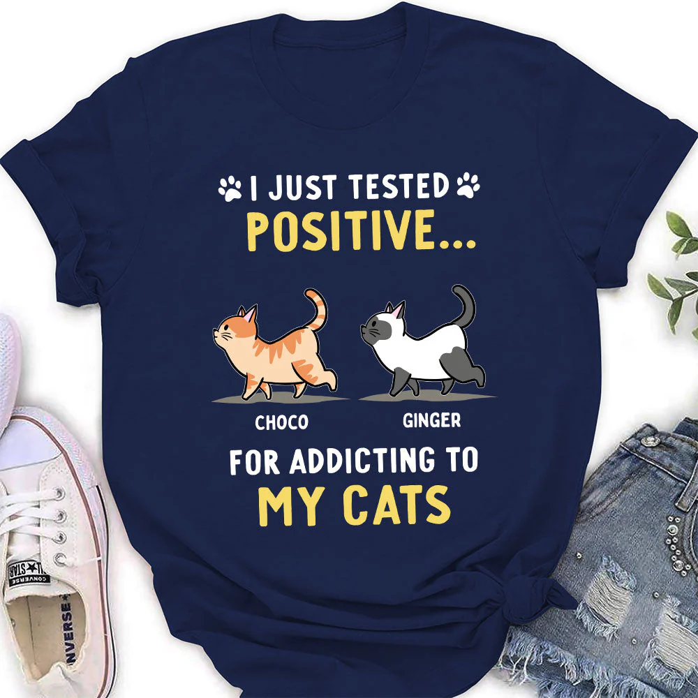 Addicting To Cats - Personalized Custom Women's T-shirt - Image 2