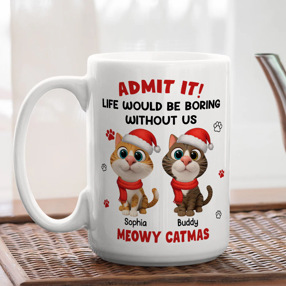 Admit Cartoon Cat - Personalized Custom Coffee Mug - Image 5