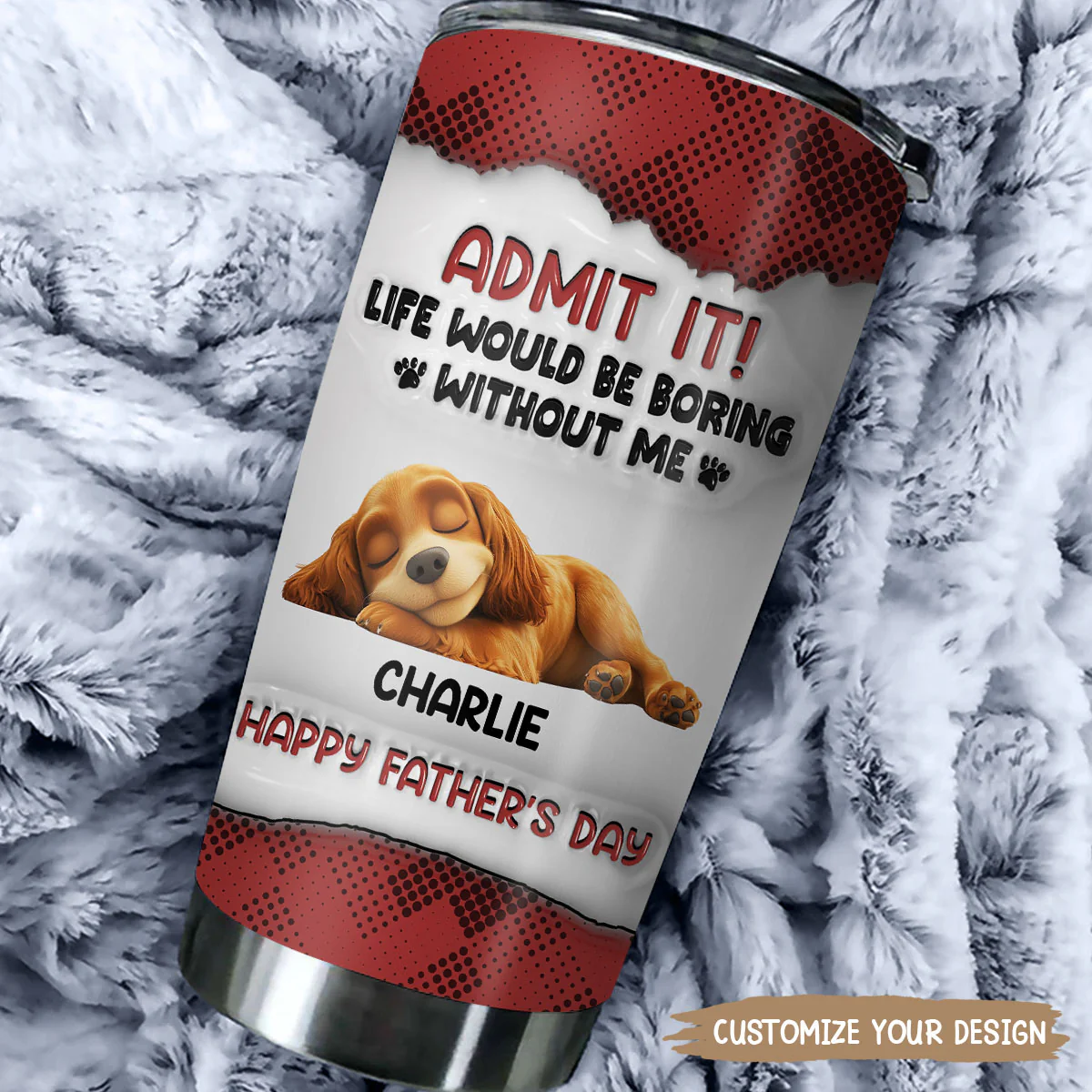 Admit Dad - Personalized Custom 3D Inflated Effect Tumbler - Image 2