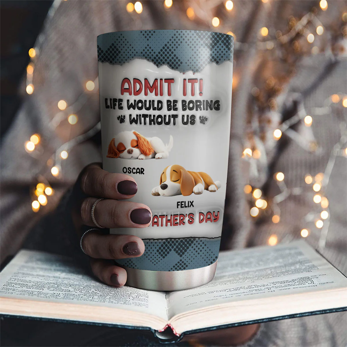 Admit Dad - Personalized Custom 3D Inflated Effect Tumbler - Image 3