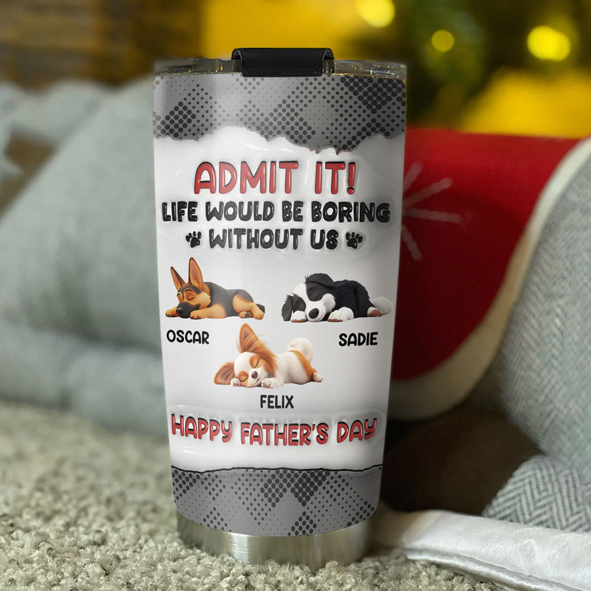 Admit Dad - Personalized Custom 3D Inflated Effect Tumbler - Image 4