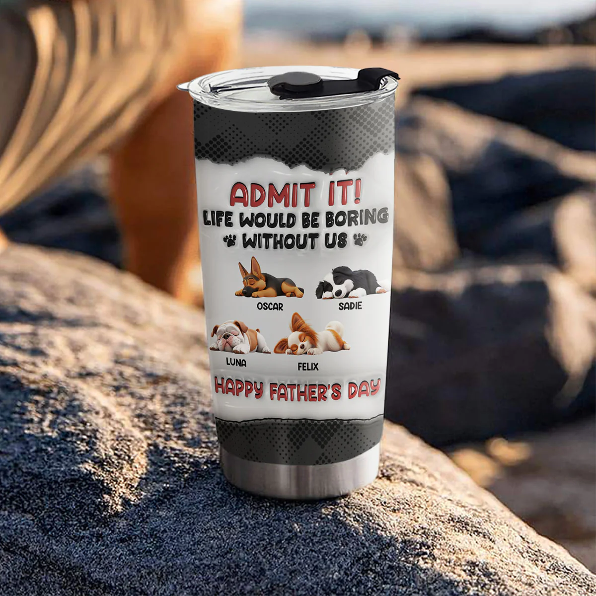 Admit Dad - Personalized Custom 3D Inflated Effect Tumbler - Image 5