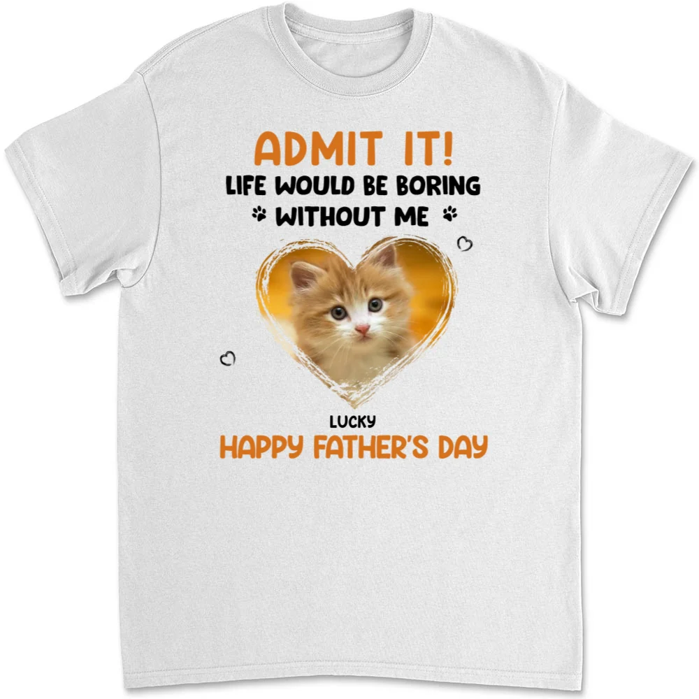 Admit It Cat Dad Orange Photo - Personalized Custom Unisex T-shirt - Image 5
