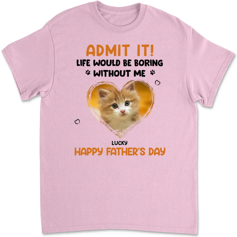 Admit It Cat Dad Orange Photo - Personalized Custom Unisex T-shirt - Image 8
