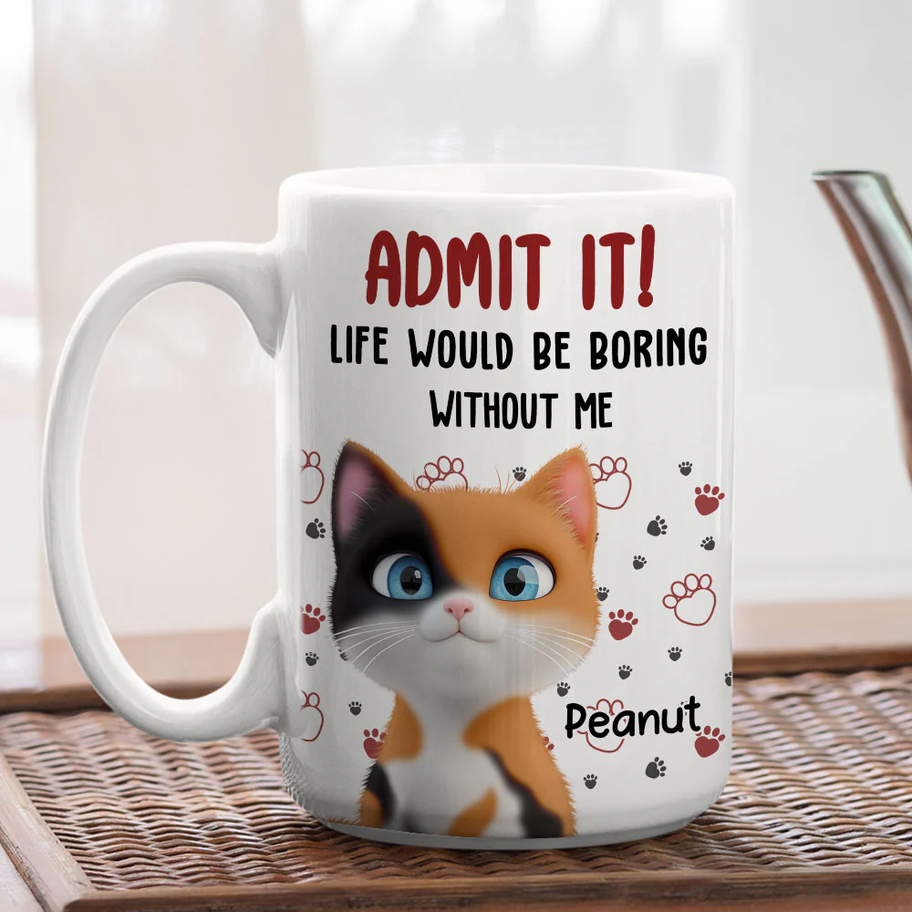 Admit It Cat Mom Mum Dad - Personalized Custom Coffee Mug - Image 4