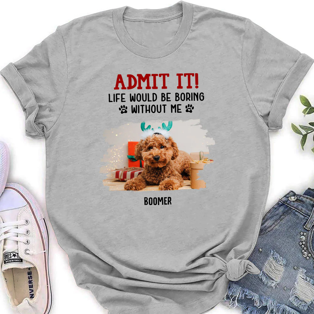 Admit It Christmas Cartoon Photo - Personalized Custom Women's T-Shirt - Image 2