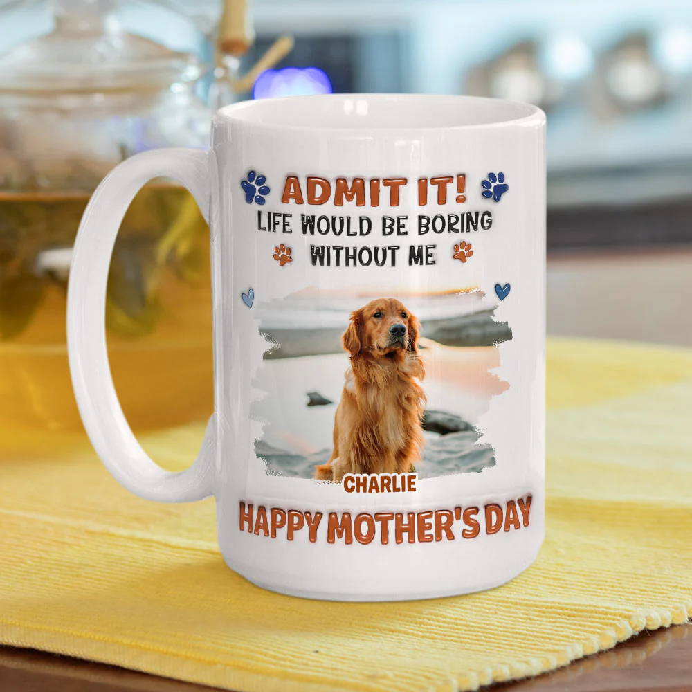 Admit It Crazy Funny Dog Photo - Personalized Custom 3D Inflated Effect Coffee Mug - Image 2