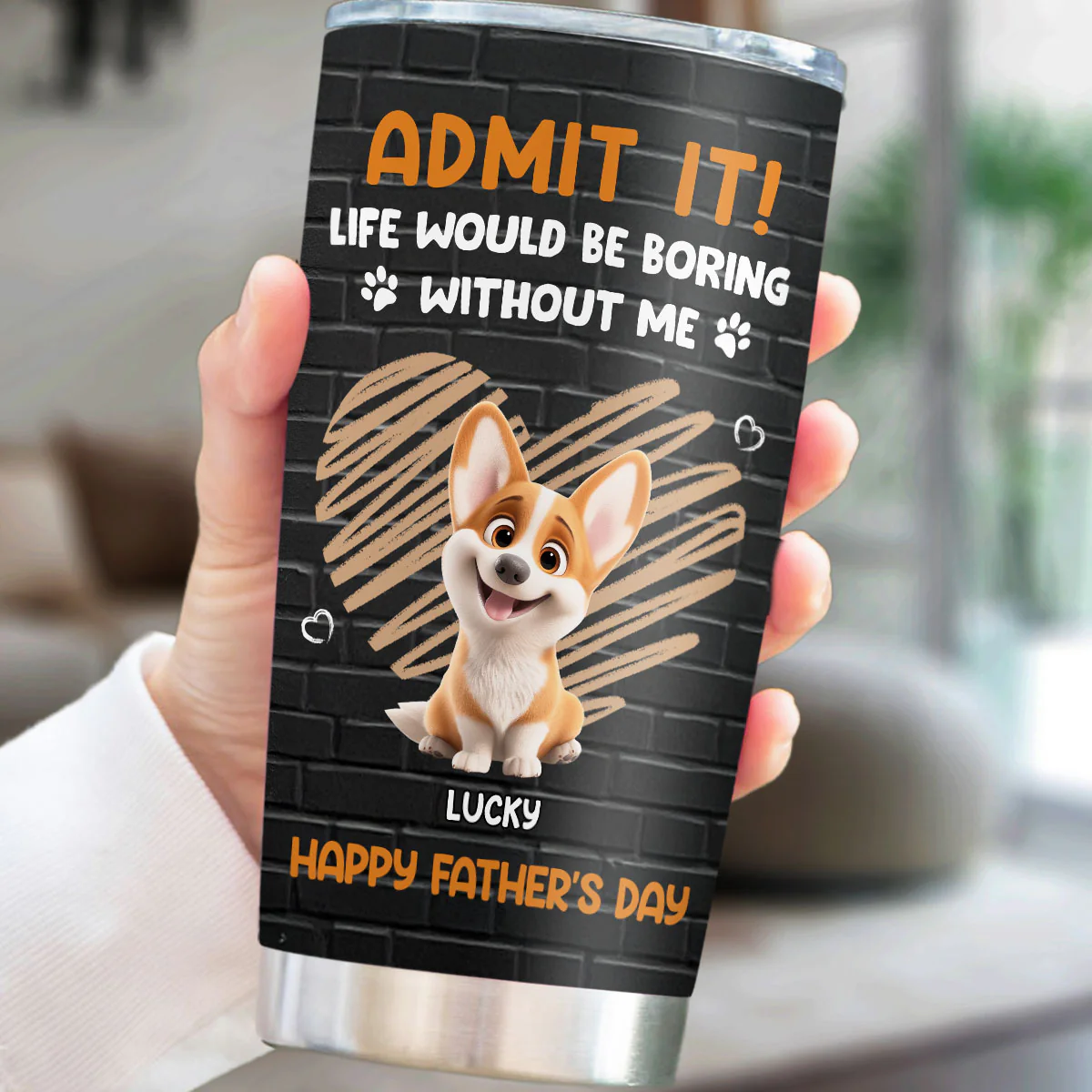Admit It Dad Black - Personalized Custom Tumbler - Image 5