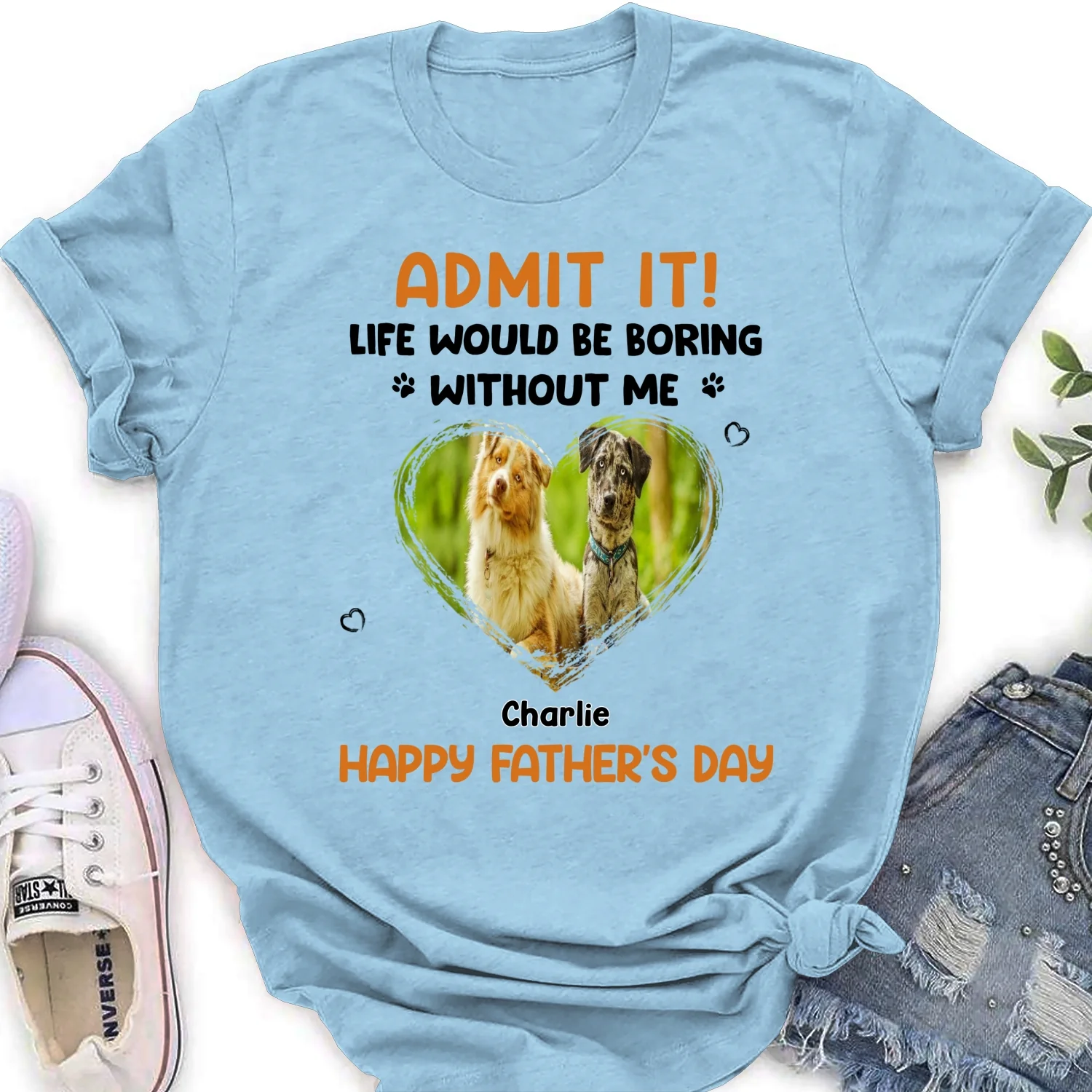 Admit It Dad Orange Photo - Personalized Custom Women's T-Shirt - Image 7