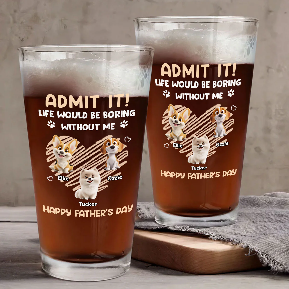 Admit It Orange - Personalized Custom Beer Glass - Image 4