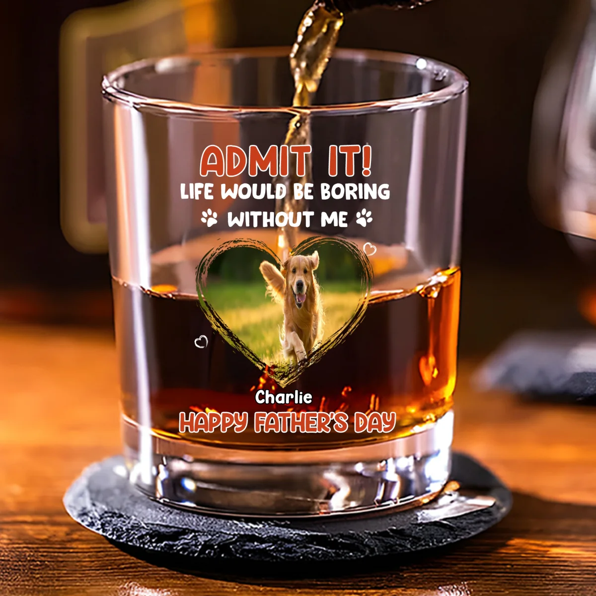 Admit It Orange Photo - Personalized Custom Whiskey Glass - Image 3