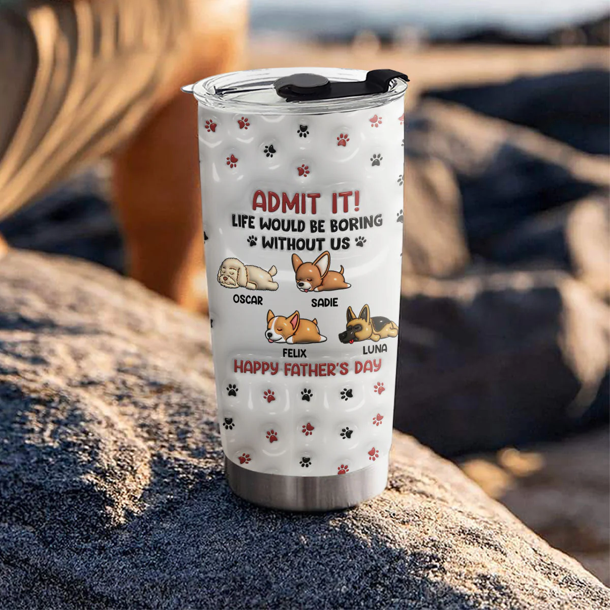 Admit It Paw - Personalized Custom 3D Inflated Effect Tumbler - Image 3