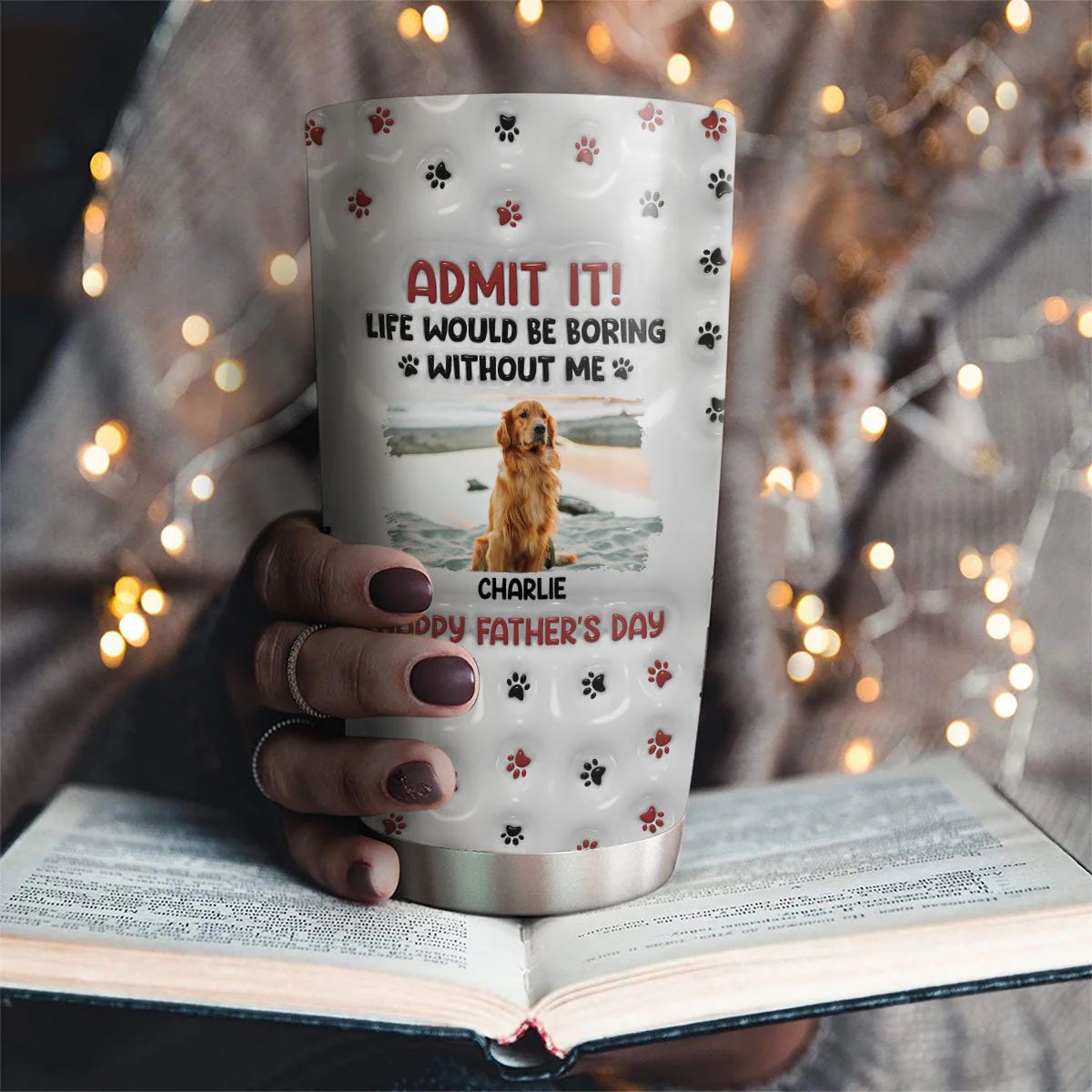 Admit It Paw - Personalized Custom 3D Inflated Effect Tumbler - Image 4