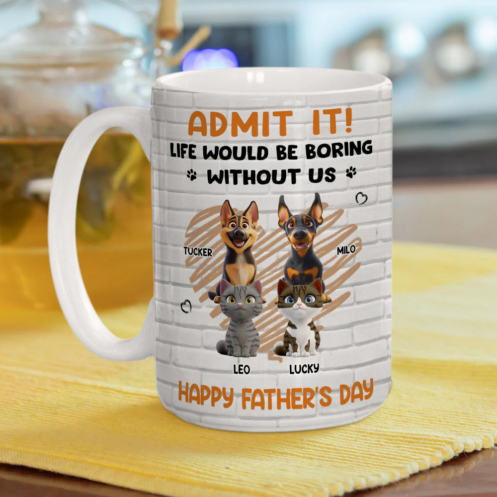 Admit It Pet Dad Orange - Personalized Custom Coffee Mug - Image 2