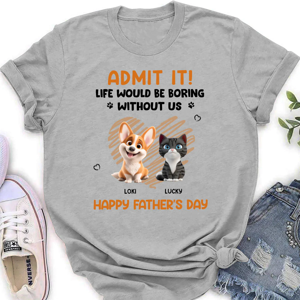 Admit It Pet Dad Orange - Personalized Custom Women's T-Shirt - Image 2