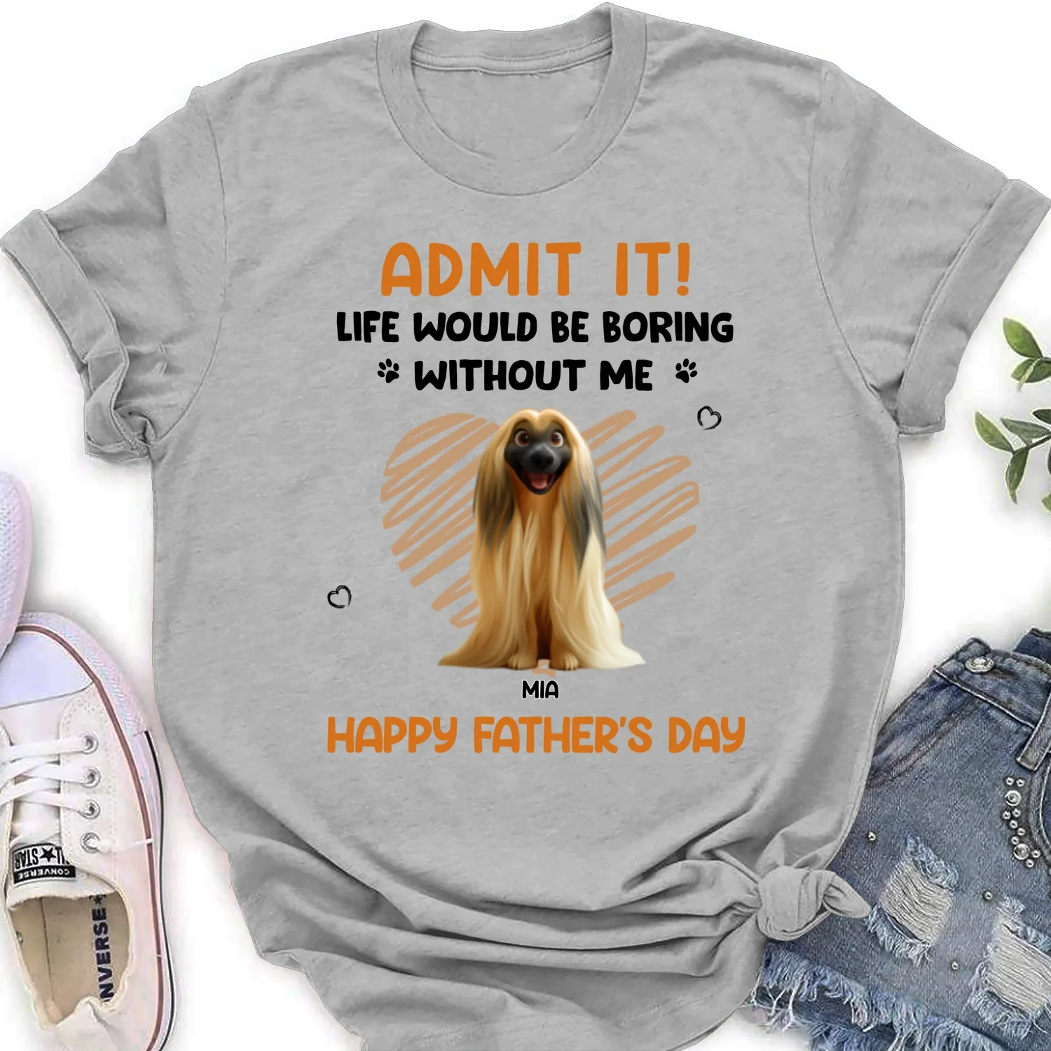 Admit It Pet Dad Orange - Personalized Custom Women's T-Shirt - Image 6