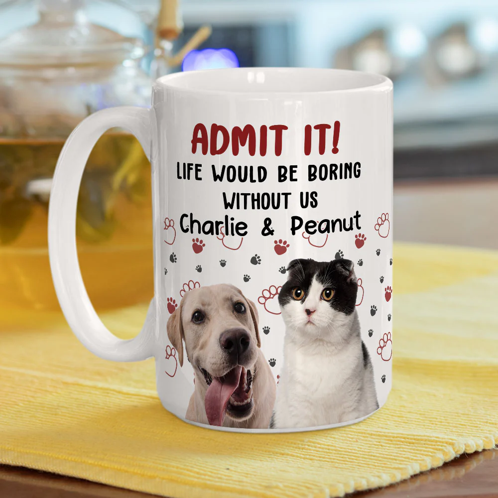 Admit It Pet Mom Mum Dad Photo - Personalized Custom Coffee Mug - Image 5
