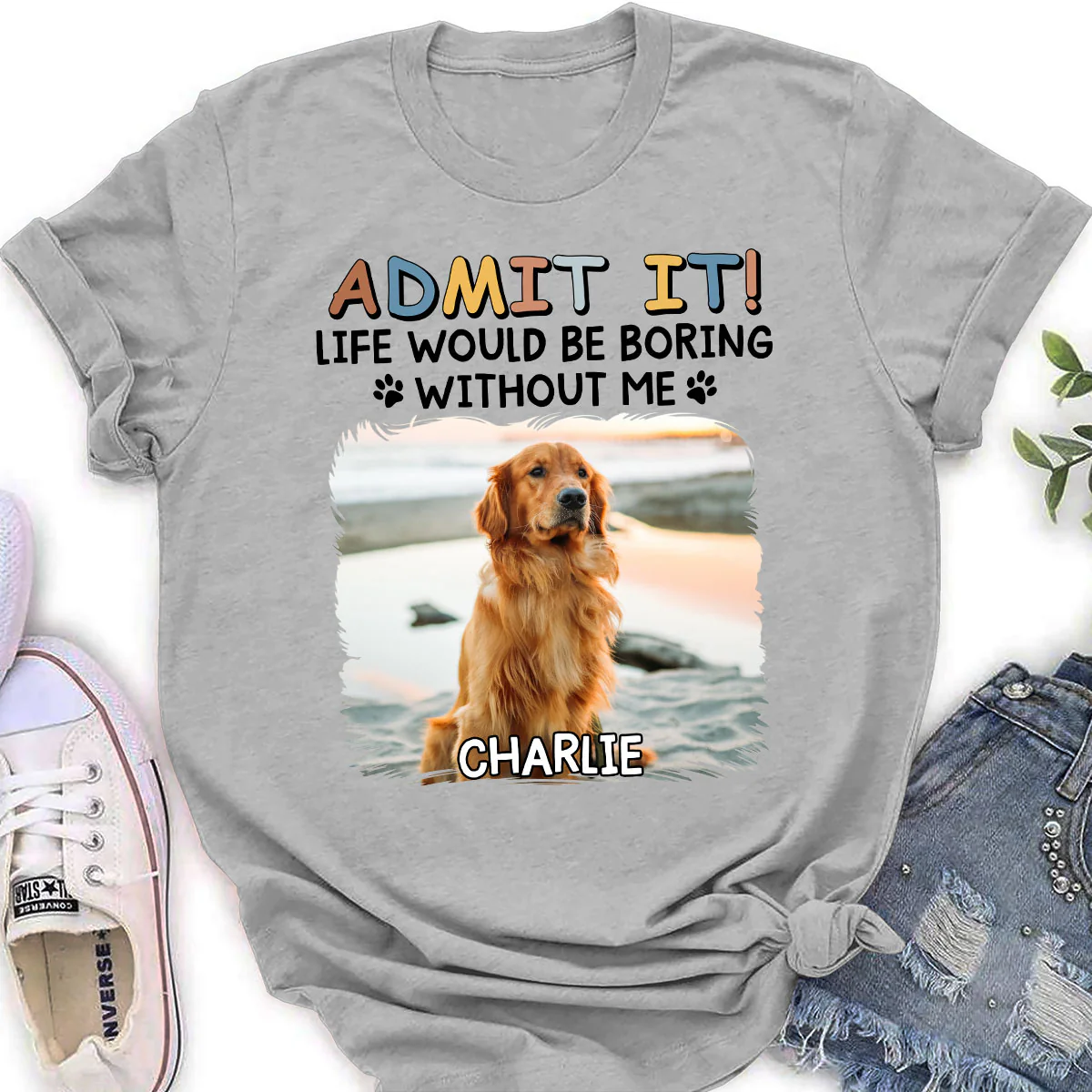 Admit It Retro Photo - Personalized Custom Women's T-Shirt - Image 3