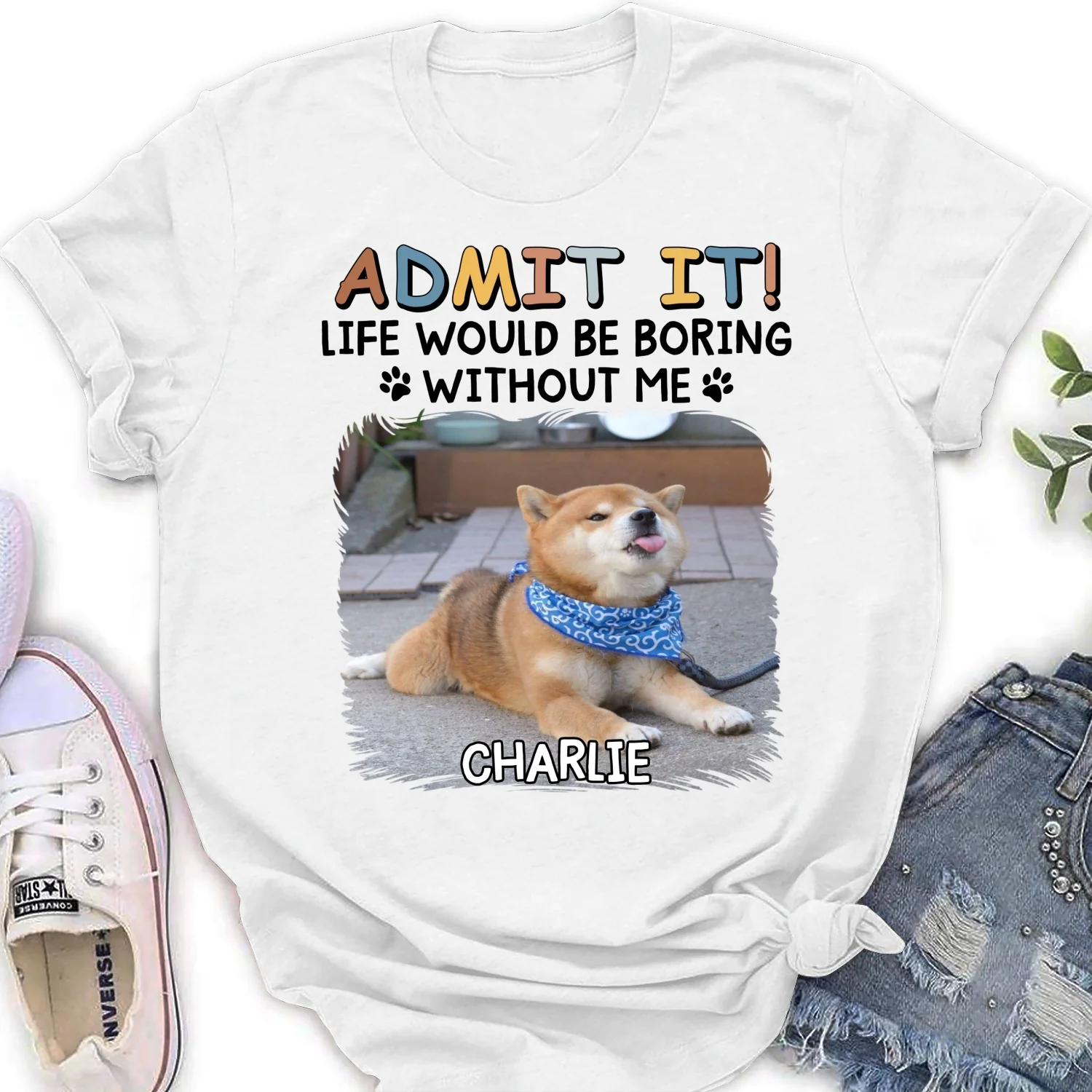 Admit It Retro Photo - Personalized Custom Women's T-Shirt - Image 6