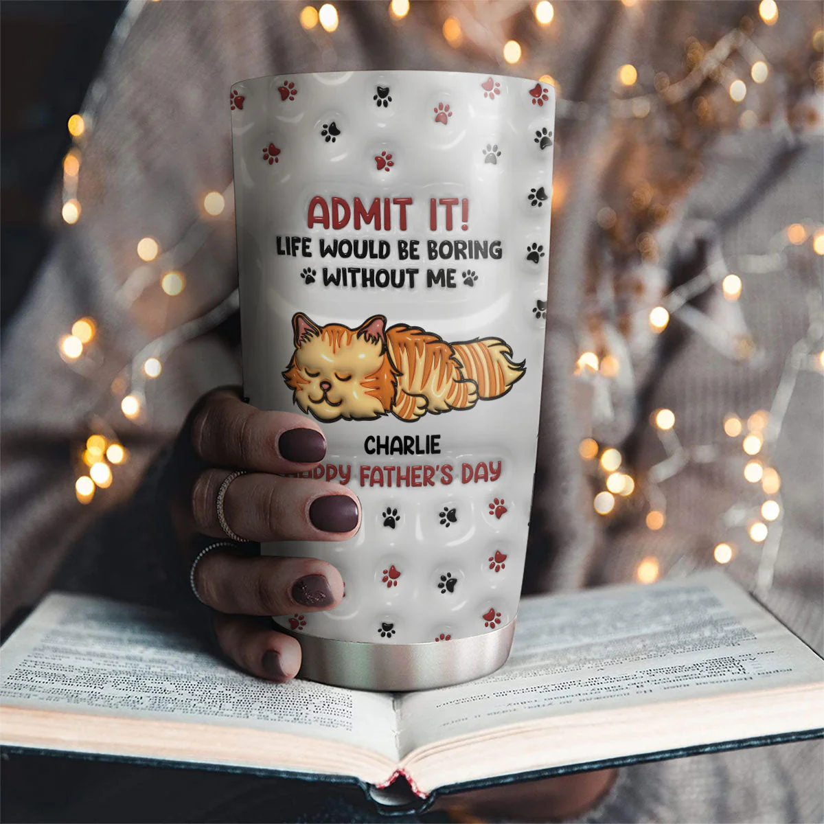 Admit It Version Cats - Personalized Custom 3D Inflated Effect Tumbler - Image 5