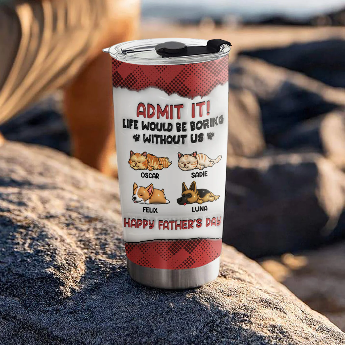 Admit It Version Pets - Personalized Custom 3D Inflated Effect Tumbler - Image 4