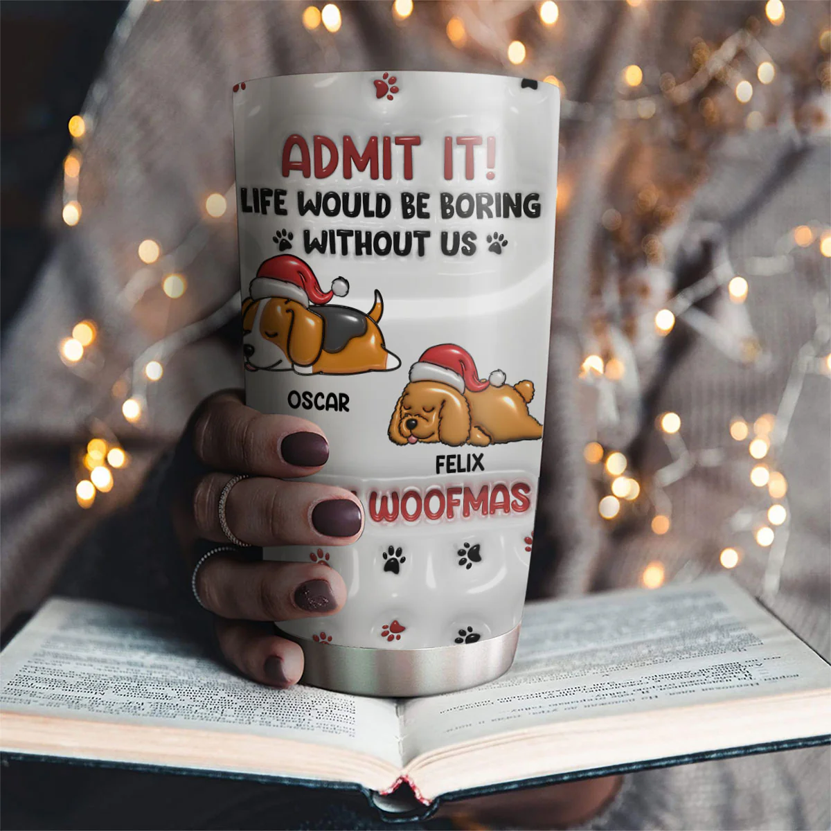 Admit It Winter - Personalized Custom 3D Inflated Effect Tumbler - Image 2