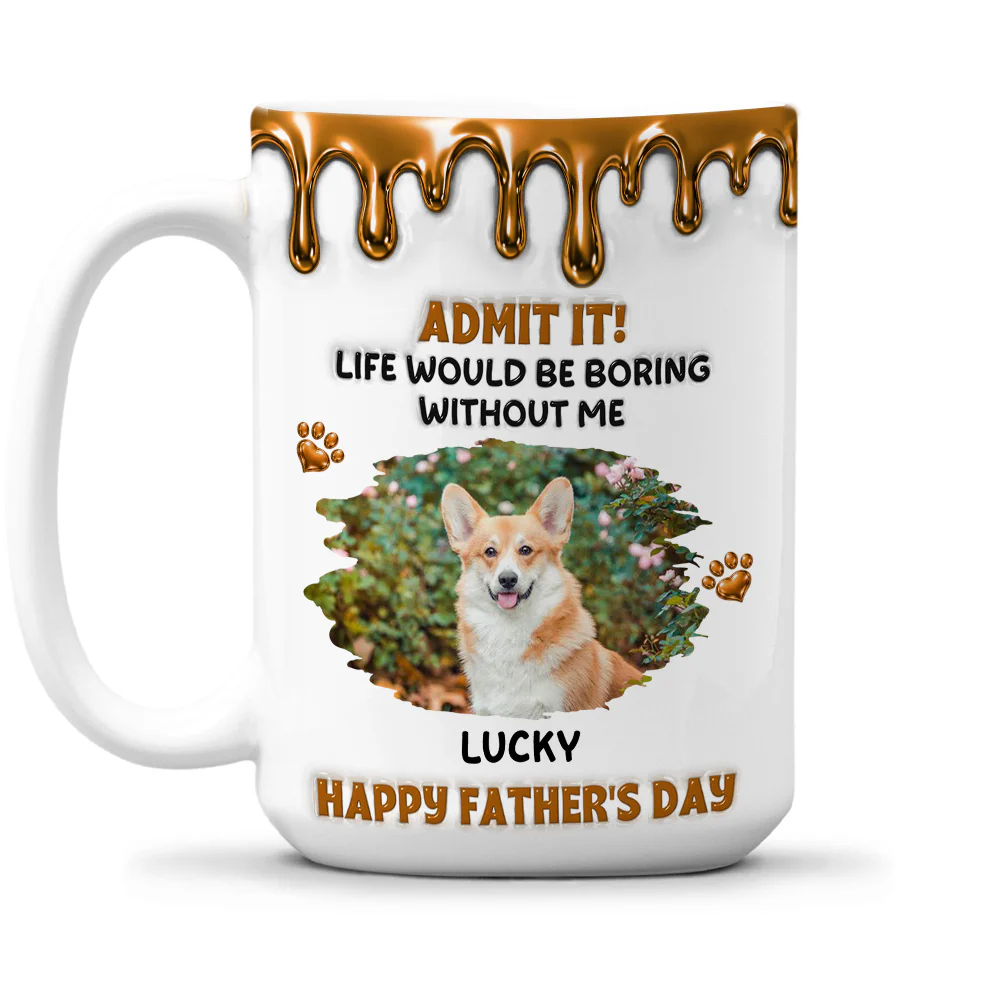 Admit Wonderful Time With Me Ver Dad Photo - Personalized Custom 3D Effect Coffee Mug - Image 2