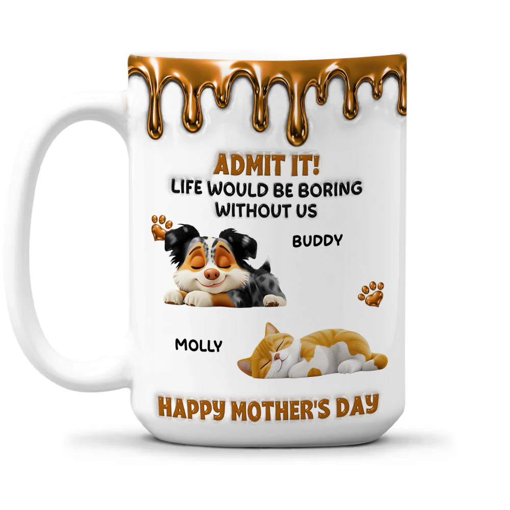 Admit Wonderful Time With Pet - Personalized Custom 3D Effect Coffee Mug - Image 2