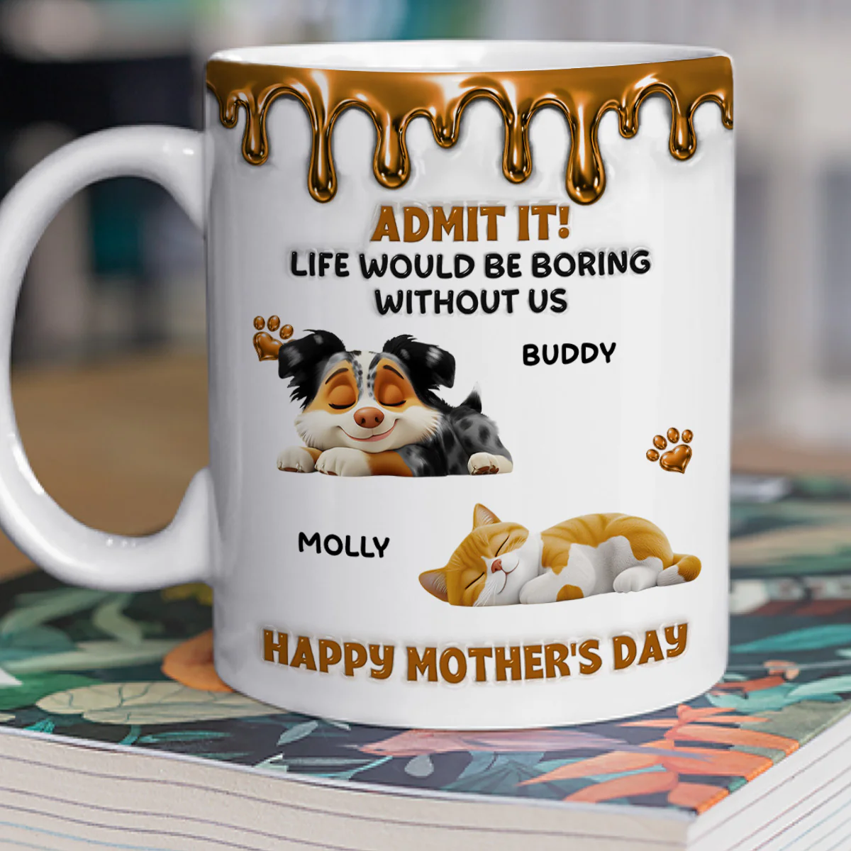 Admit Wonderful Time With Pet - Personalized Custom 3D Effect Coffee Mug - Image 4