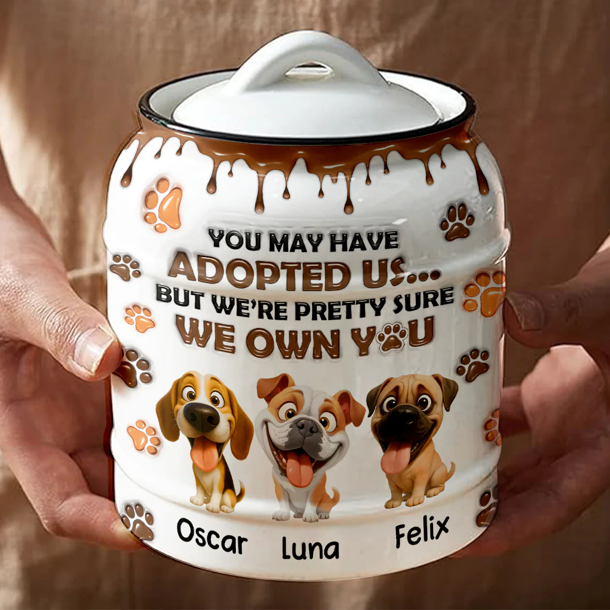 Adopted Me - Personalized Custom 3D Inflated Effect Ceramic Jar - Image 4