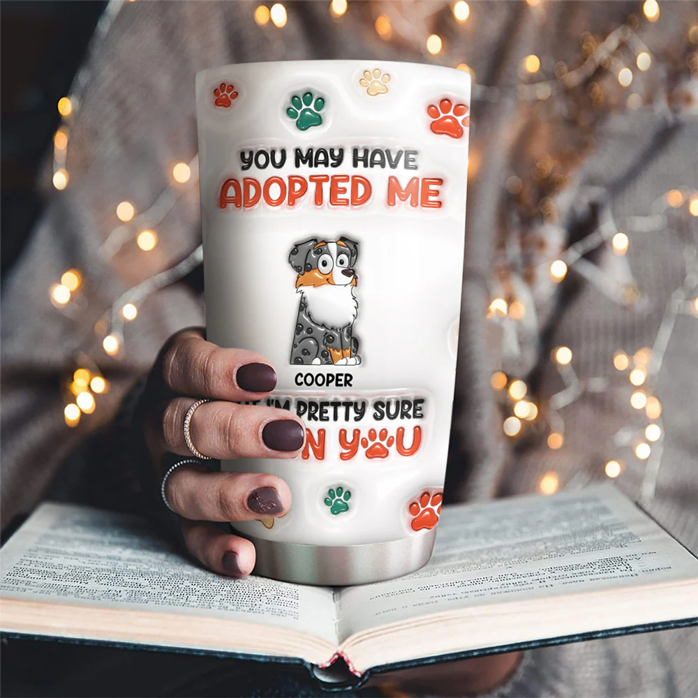 Adopted Us - Personalized Custom 3D Inflated Effect Tumbler - Image 2