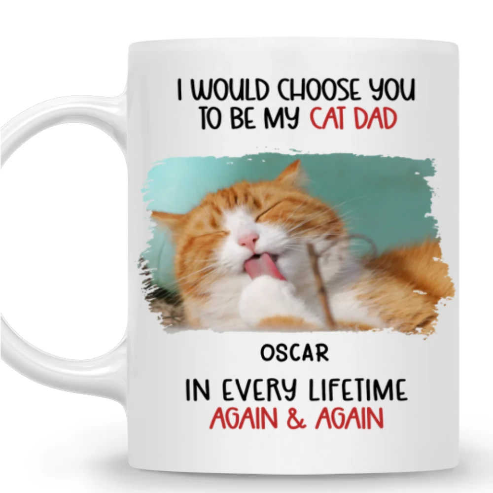 Again And Again Cat Version Photo - Personalized Custom Coffee Mug - Image 4