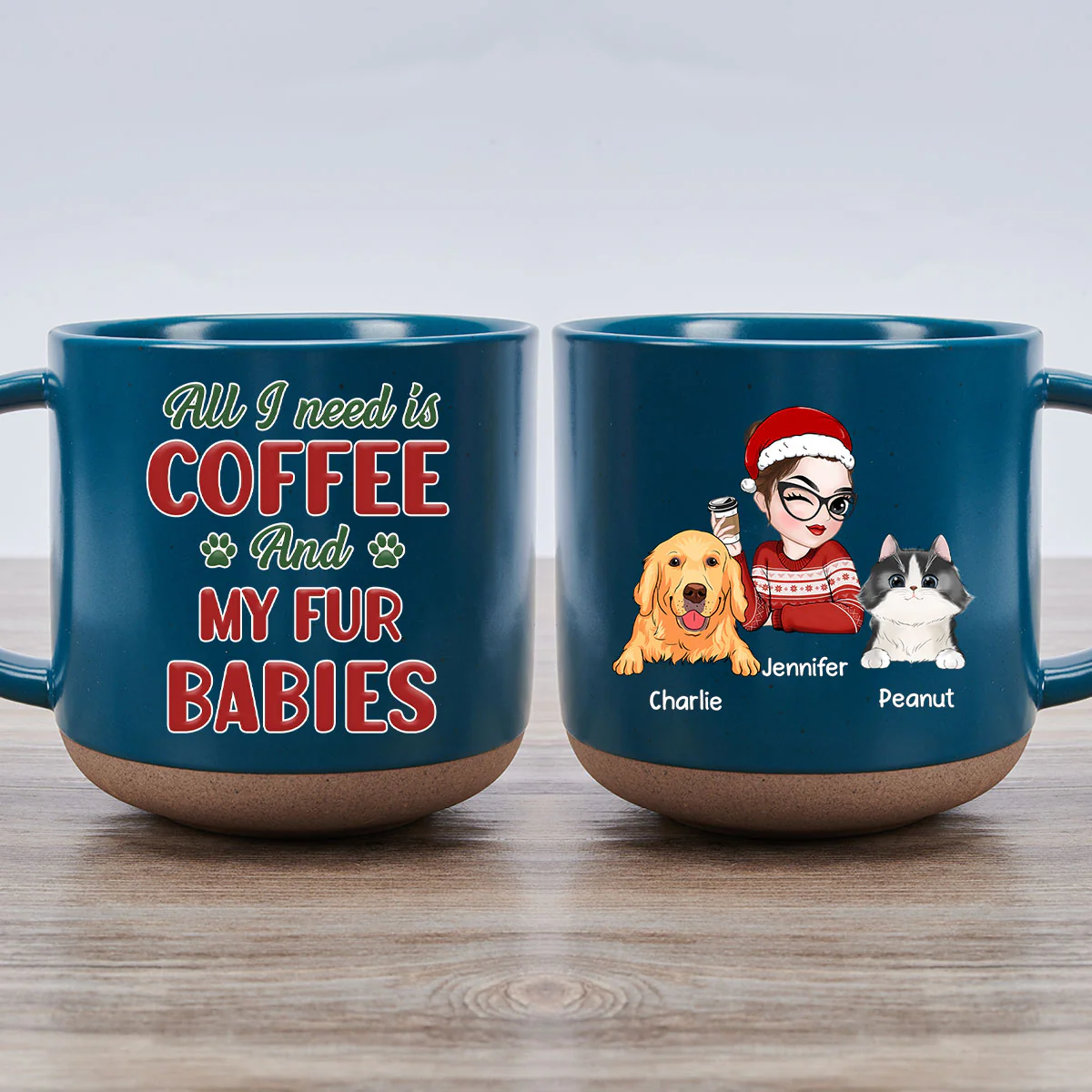 All I Need Is My Dog Version Fur Baby - Personalized Custom Pottery Mug