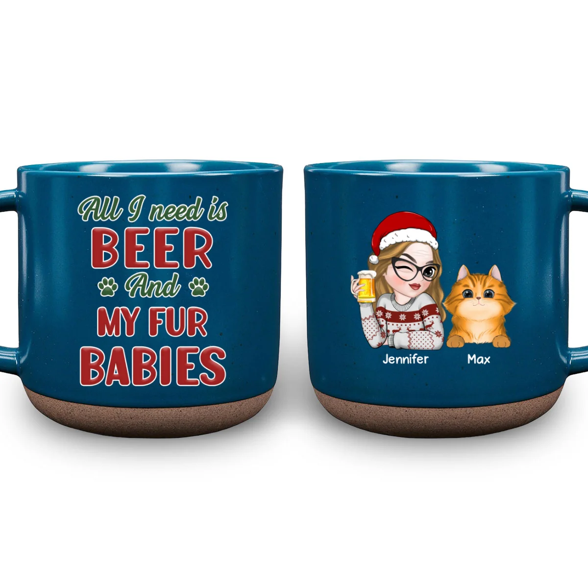 All I Need Is My Dog Version Fur Baby - Personalized Custom Pottery Mug - Image 5