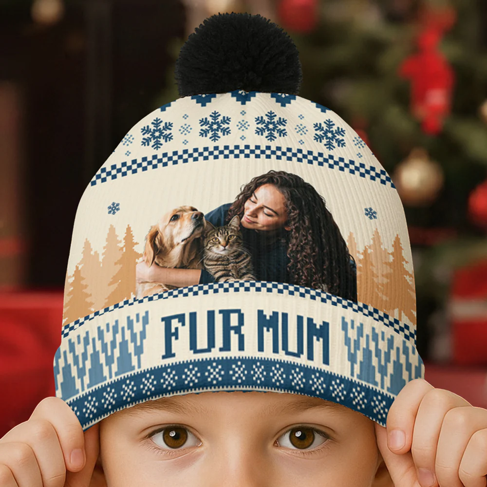 All I Need Is My Pets Ver Woman Photo - Personalized Custom Bobble Beanie Hat - Image 2