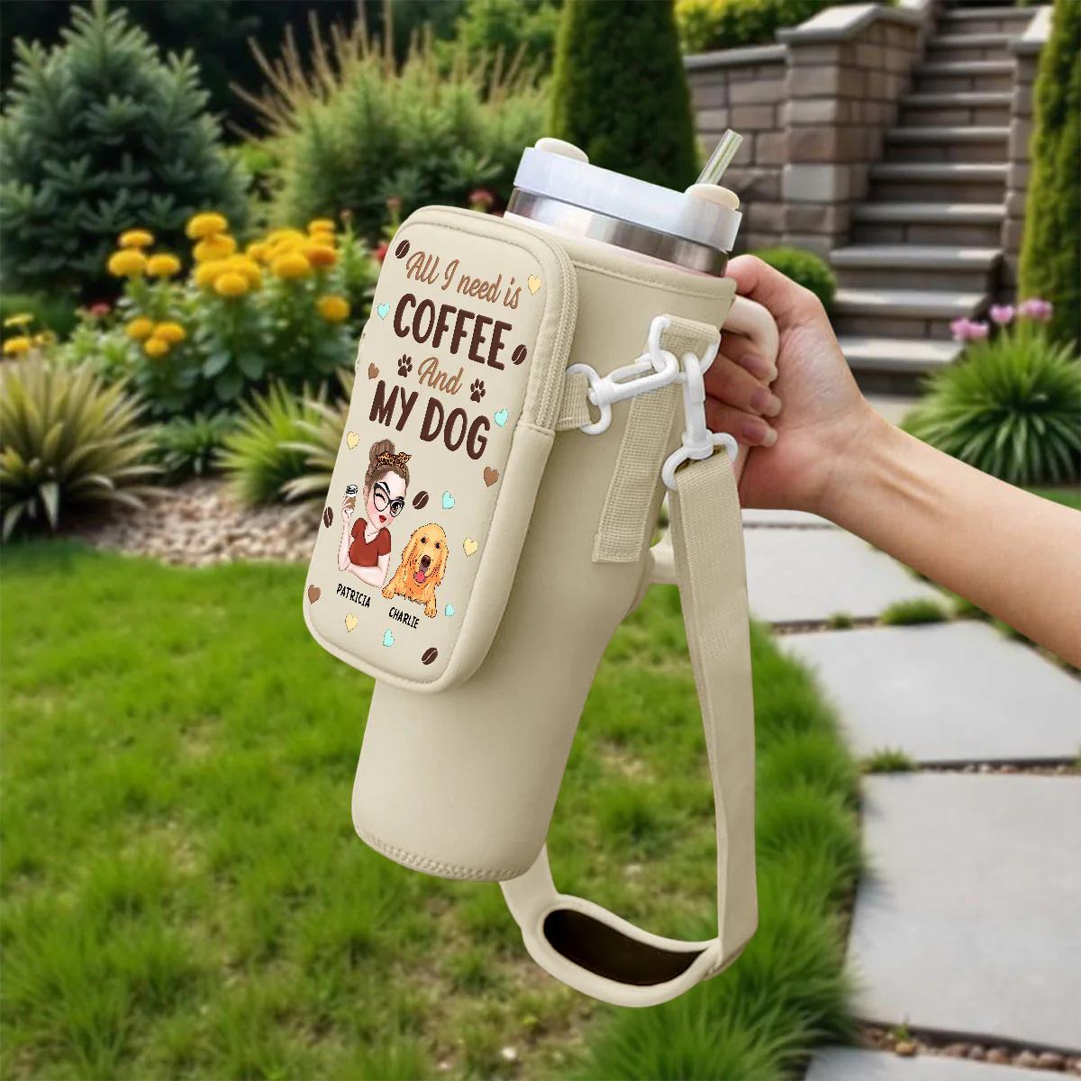 All I Need - Personalized Custom 40oz Water Bottle Carrier Bag - Image 3