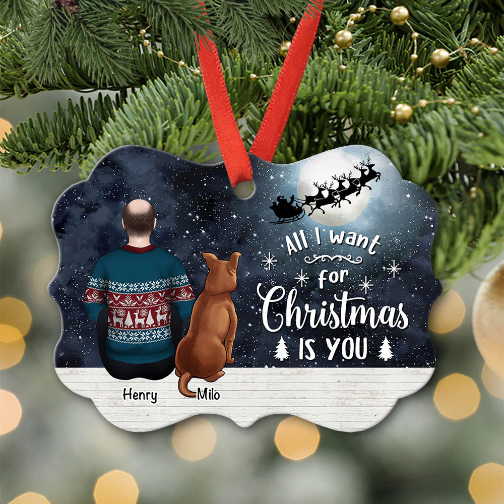 All I Want For Christmas Is You - Personalized Custom Aluminum Ornament - Image 4