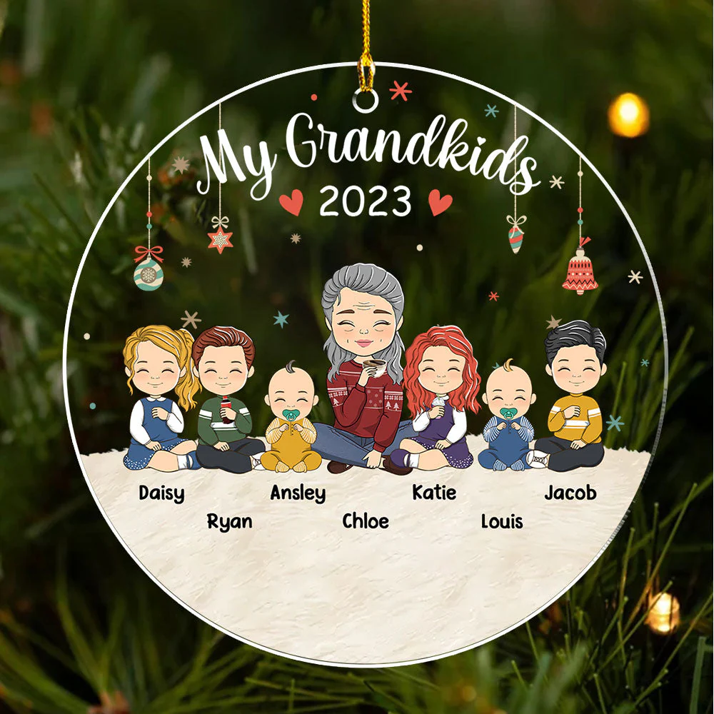 All My Grandkids - Personalized Custom Acrylic Ornament - Image 4