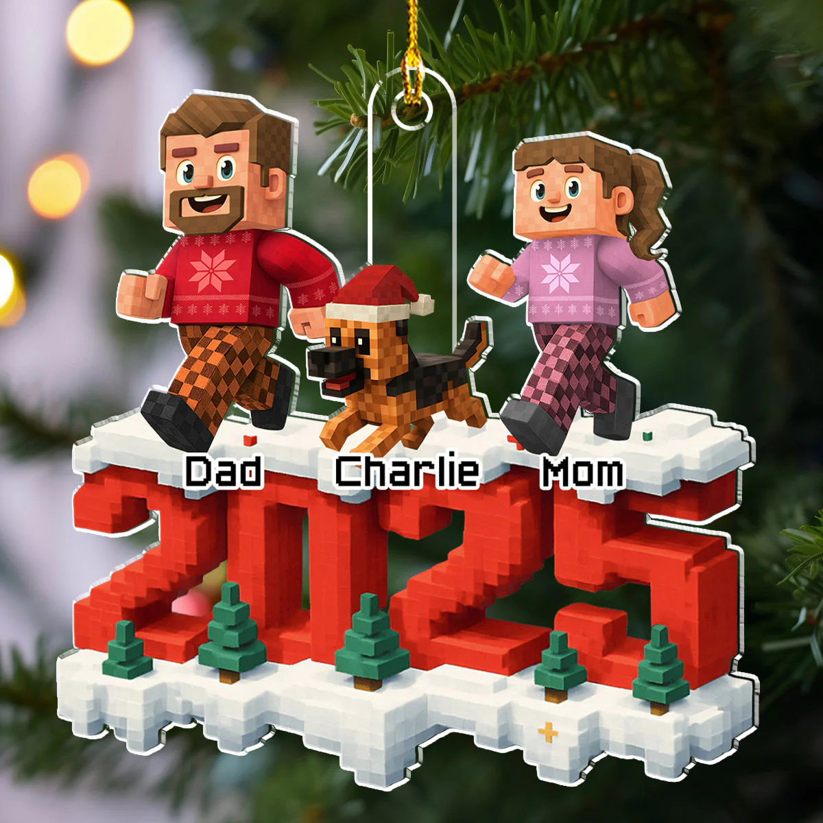 All Of Us This Year - Personalized Custom 3D Effect Acrylic Ornament - Image 3