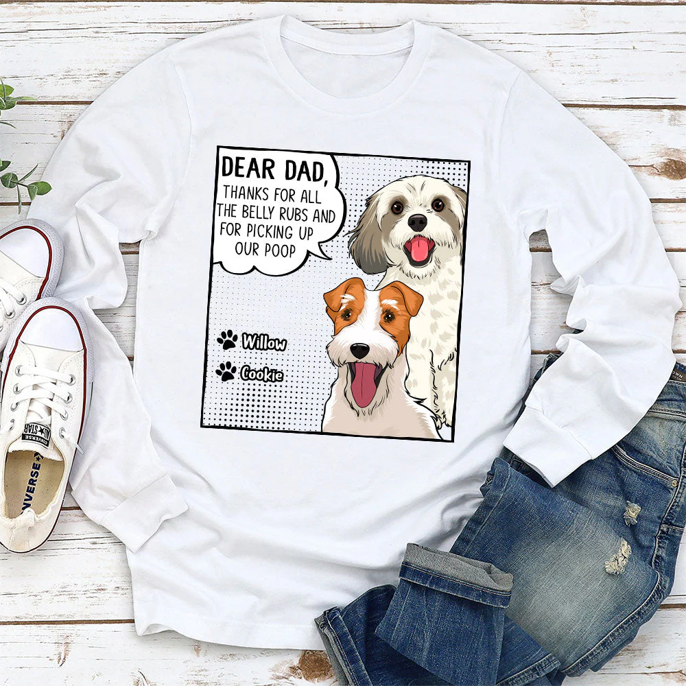 All The Belly Rubs- Personalized Custom Long Sleeve T-shirt - Image 3